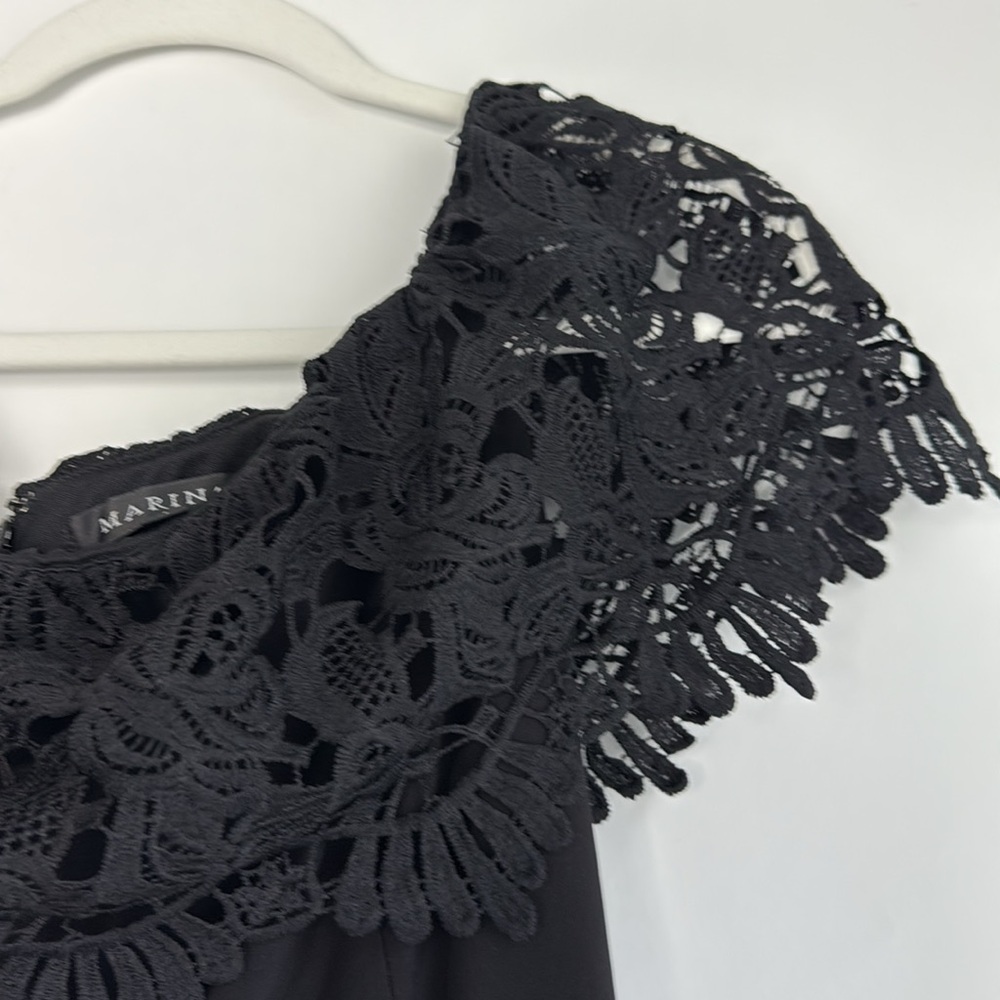 MARINA Black Lace Jumpsuit Size 10 - Picture 5 of 12